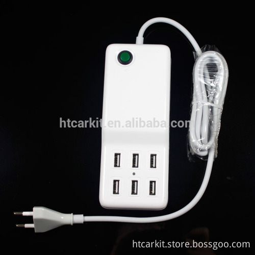 OEM Free Logo print 5v 5a 6 ports usb wall charger adapter for Hua wei P8